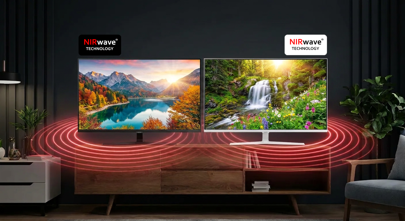 Two NIRwave-certified displays with red wave visualization